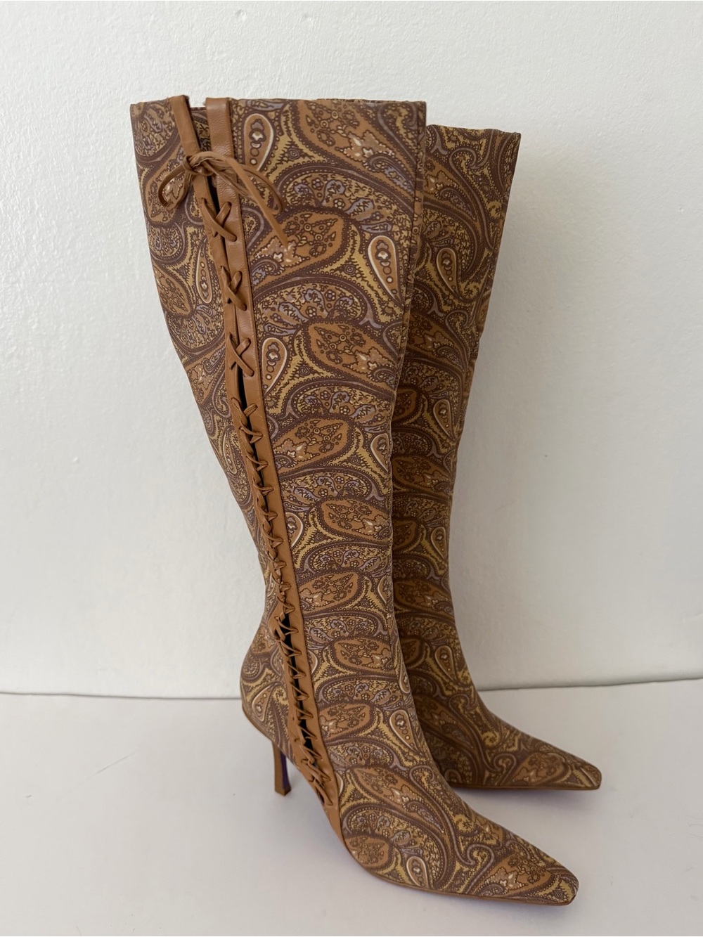 Suzanne Somers paisley tapestry knee-high boots - Picture 11 of 11